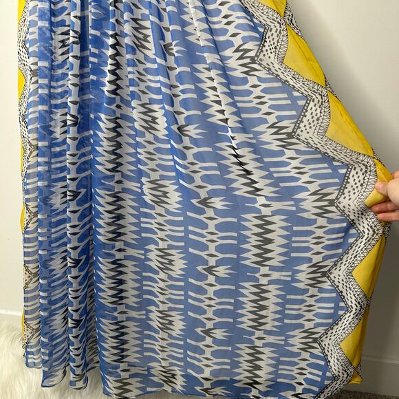 RANNA GILL ANTHROPOLOGIE Boho Maxi Dress Womens Small Petite Sunburst Beaded - Picture 6 of 12